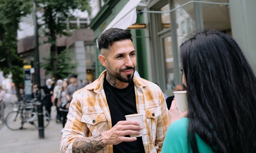 Latin man and his girlfriend drinking coffee 2023 11 27 05 18 25 utc min